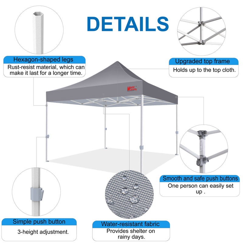 Load image into Gallery viewer, Mastercanopy Core-35 Premium Heavy Duty Instant Canopy Tent - 10x10, 10x15, 10x20