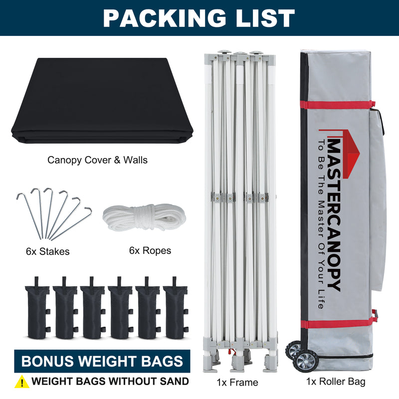 Load image into Gallery viewer, Mastercanopy Core-35 Premium Heavy Duty Instant Canopy Tent with Sidewalls - 10x10, 10x15, 10x20