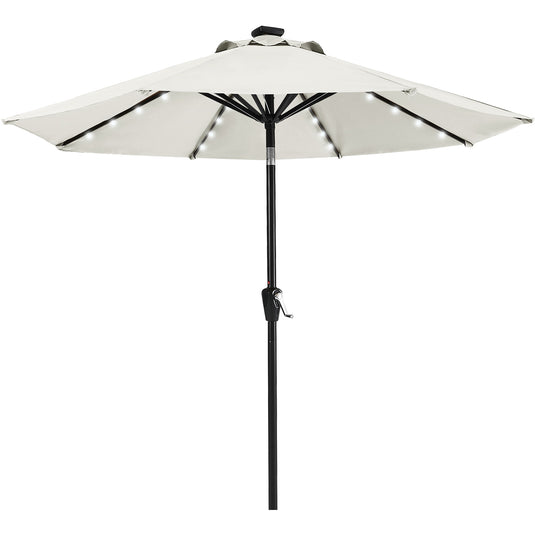 MASTERCANOPY Patio Umbrella with 32 Solar LED Lights 6&8 Ribs