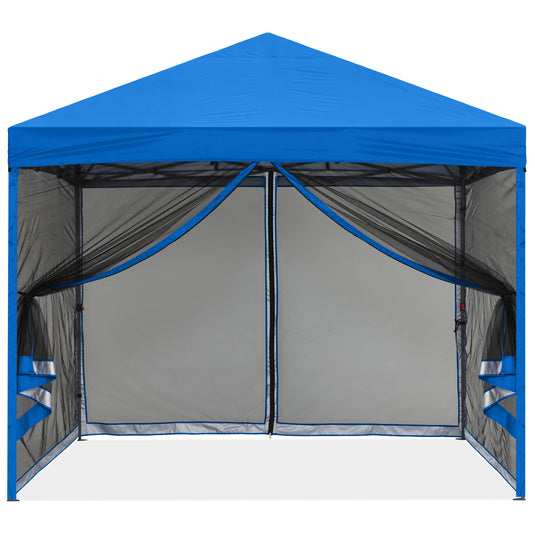 Leisure Sports Pop‑up Easy Setup Outdoor Canopy with Netting Screen Walls – 8x8, 10x10
