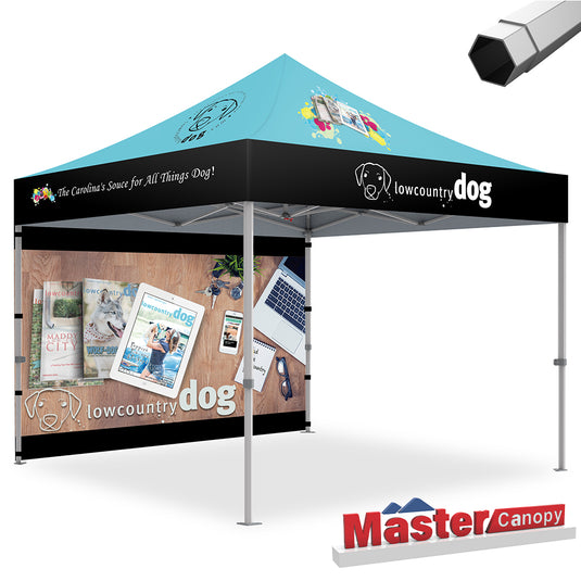 Custom Canopy Tent 10x10 Deluxe Easy Pop‑up Personalized with Back Wall