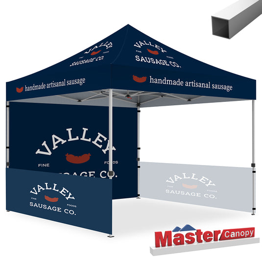 Custom Canopy Tent 10x10 Heavy Duty with 1 Back Wall & 2 Half Walls