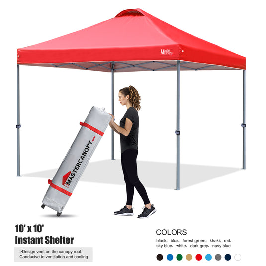 Leisure Sports Durable Ez Pop‑up Canopy Tent with Vented Top – 10x10, 12x12