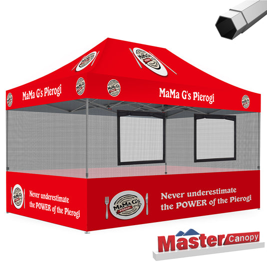 Custom Canopy Tent Food Booth with Serving Windows & Mesh