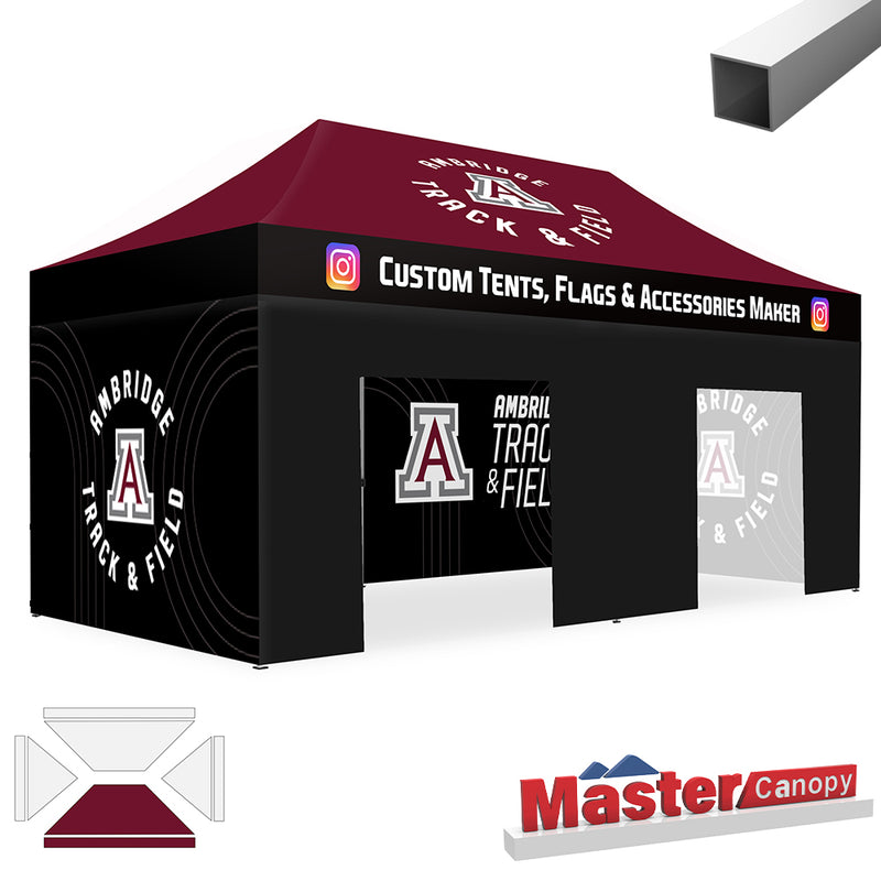 Load image into Gallery viewer, Mastercanopy Lite-30 Custom Canopy Tent Deluxe Easy Pop‑up Personalized 10x10, 10x15, 10x20