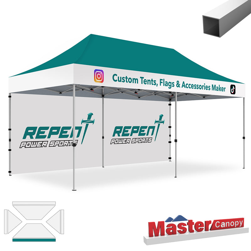 Load image into Gallery viewer, Mastercanopy Lite-30 Custom Canopy Tent Deluxe Easy Pop‑up Personalized 10x10, 10x15, 10x20