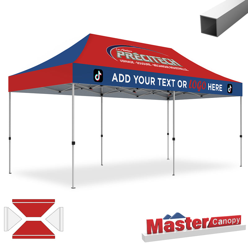 Load image into Gallery viewer, Mastercanopy Lite-30 Custom Canopy Tent Deluxe Easy Pop‑up Personalized 10x10, 10x15, 10x20
