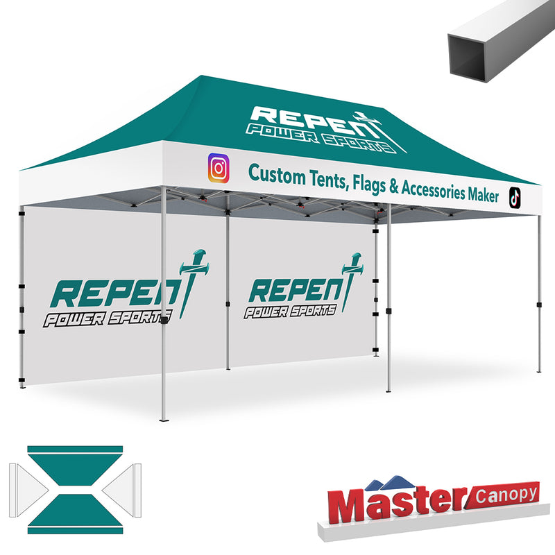 Load image into Gallery viewer, Mastercanopy Lite-30 Custom Canopy Tent Deluxe Easy Pop‑up Personalized 10x10, 10x15, 10x20
