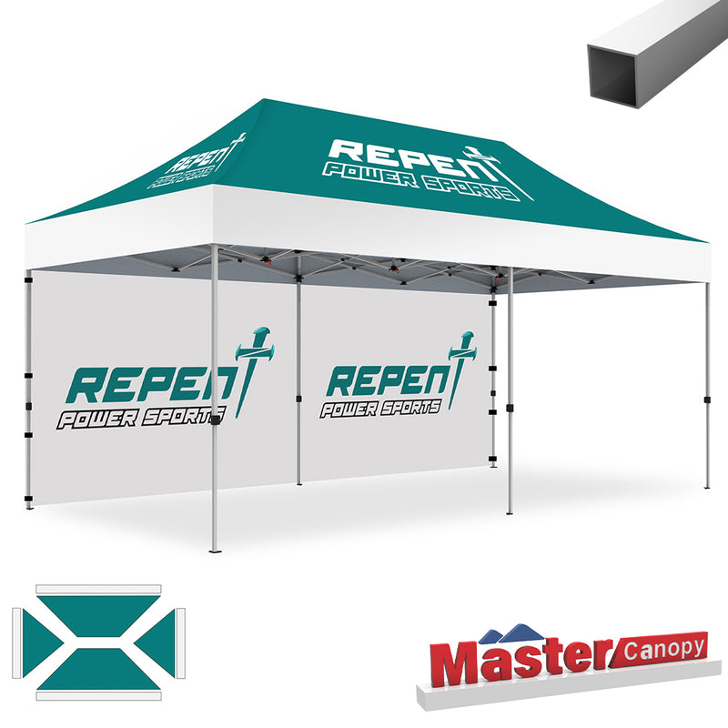 Load image into Gallery viewer, Mastercanopy Lite-30 Custom Canopy Tent Deluxe Easy Pop‑up Personalized 10x10, 10x15, 10x20