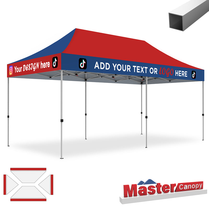 Load image into Gallery viewer, Mastercanopy Lite-30 Custom Canopy Tent Deluxe Easy Pop‑up Personalized 10x10, 10x15, 10x20