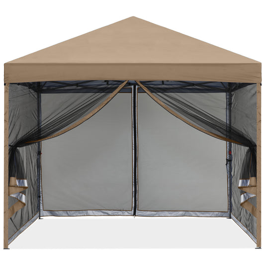 Leisure Sports Pop‑up Easy Setup Outdoor Canopy with Netting Screen Walls – 8x8, 10x10