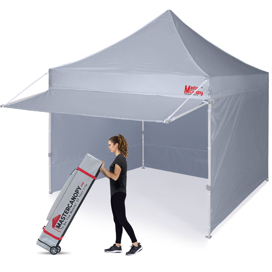 Commercial Series Pop‑up Canopy Tent 10x10 with Awning & Sidewalls