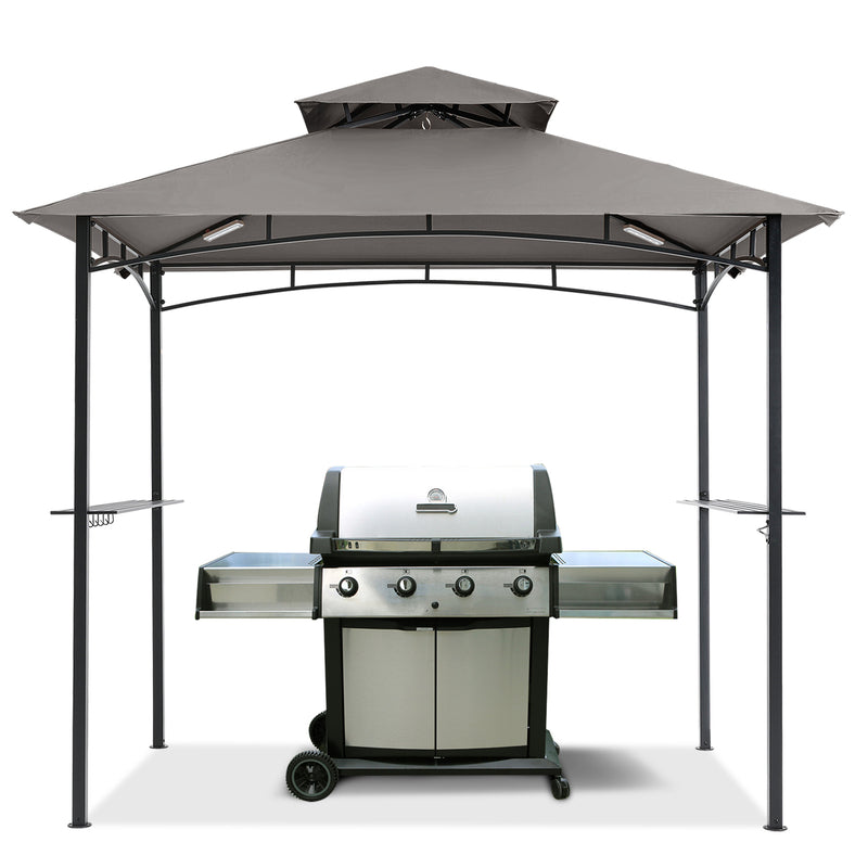 Load image into Gallery viewer, 8x5 Grill Gazebo Outdoor BBQ Gazebo Canopy with 2 LED Lights