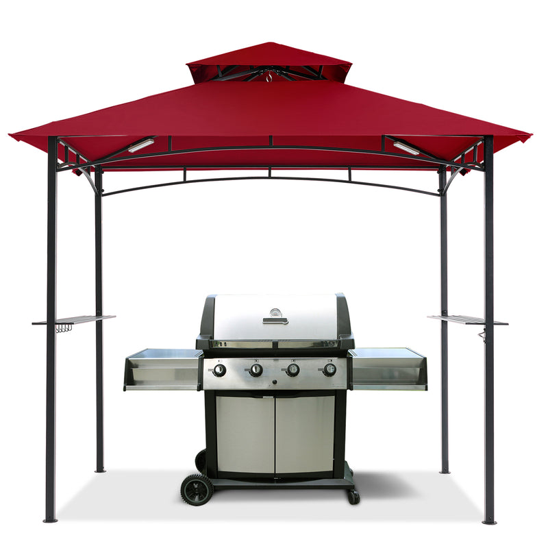Load image into Gallery viewer, 8x5 Grill Gazebo Outdoor BBQ Gazebo Canopy with 2 LED Lights