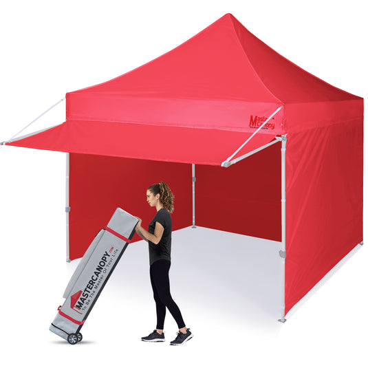 Commercial Series Pop‑up Canopy Tent 10x10 with Awning & Sidewalls