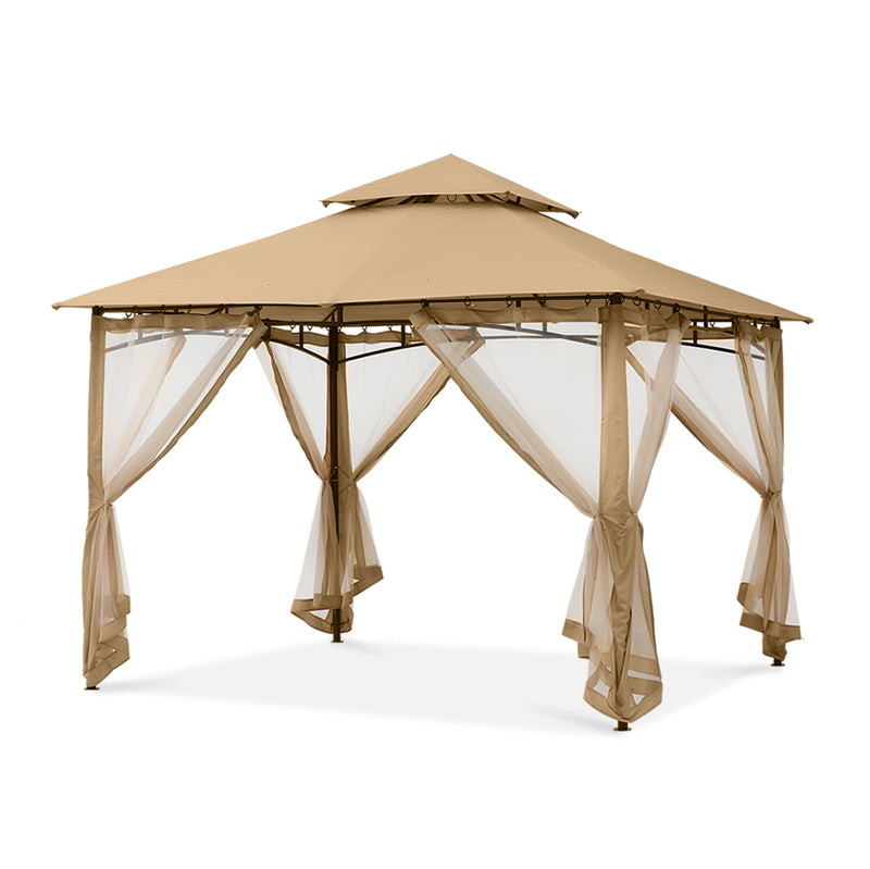 Load image into Gallery viewer, 8x8/10x10/10x12 Outdoor Garden Patio Gazebo with Stable Steel Farme and Netting Walls
