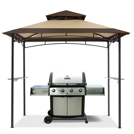 8x5 Grill Gazebo Outdoor BBQ Gazebo Canopy with 2 LED Lights