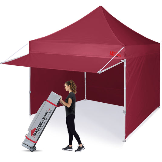 Commercial Series Pop‑up Canopy Tent 10x10 with Awning & Sidewalls