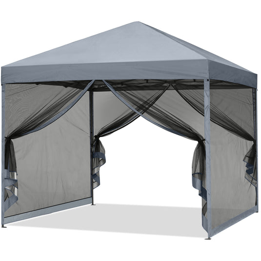 Leisure Sports Pop‑up Easy Setup Outdoor Canopy with Netting Screen Walls – 8x8, 10x10