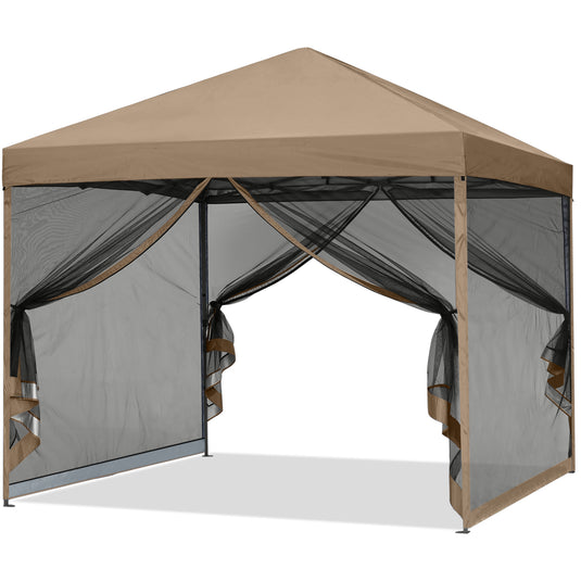 Leisure Sports Pop‑up Easy Setup Outdoor Canopy with Netting Screen Walls – 8x8, 10x10