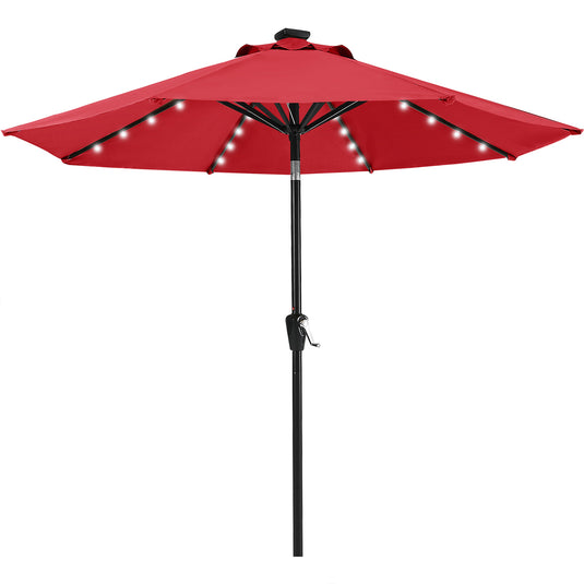MASTERCANOPY Patio Umbrella with 32 Solar LED Lights 6&8 Ribs