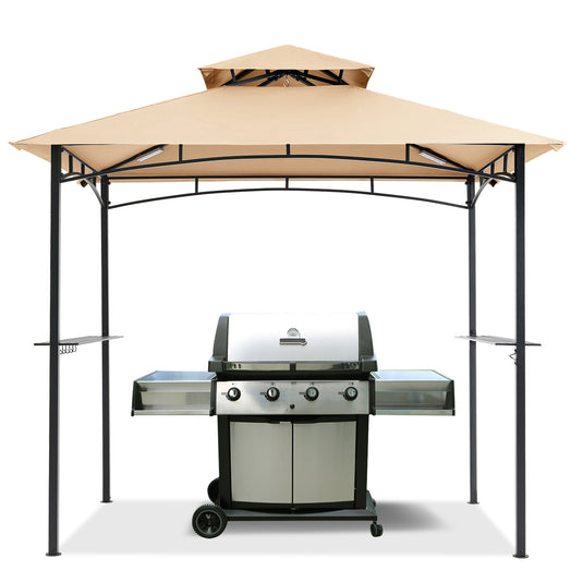 8x5 Grill Gazebo Outdoor BBQ Gazebo Canopy with 2 LED Lights