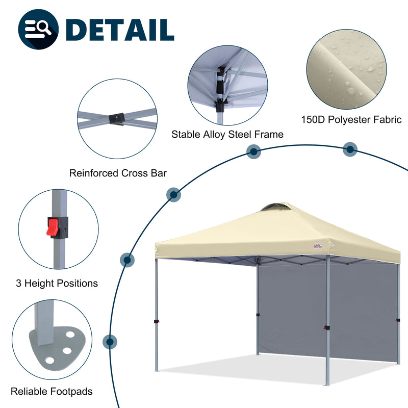 Load image into Gallery viewer, Leisure Sports Durable Pop-Up Canopy Tent with Sidewall - 8x8, 10x10