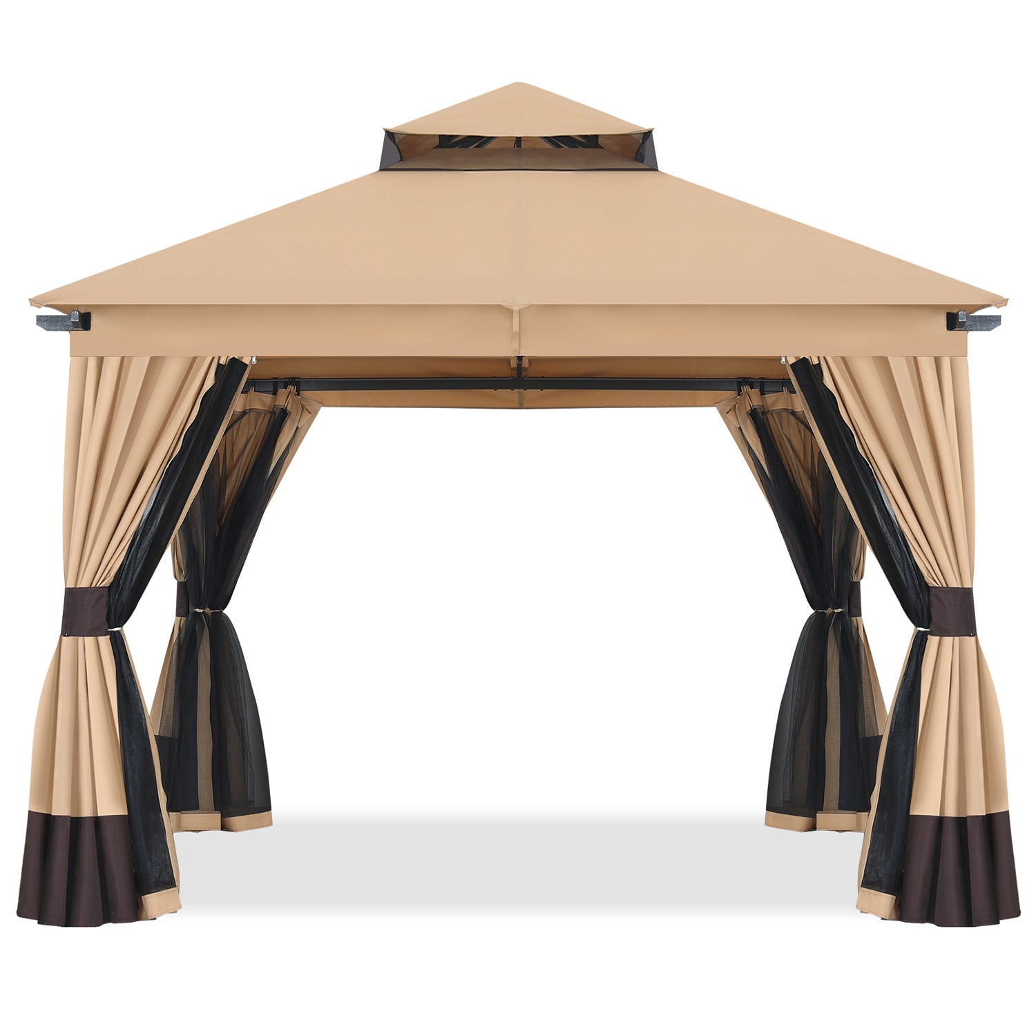 10x10 Outdoor Patio Gazebo with Double Roofs, Mosquito 10x10 Outdoor Patio Gazebo with Double Roofs, Mosquito