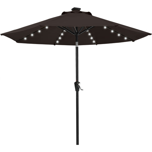 MASTERCANOPY Patio Umbrella with 32 Solar LED Lights 6&8 Ribs