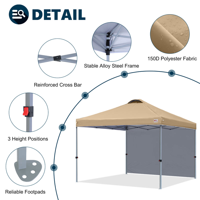 Load image into Gallery viewer, Leisure Sports Durable Pop-Up Canopy Tent with Sidewall - 8x8, 10x10