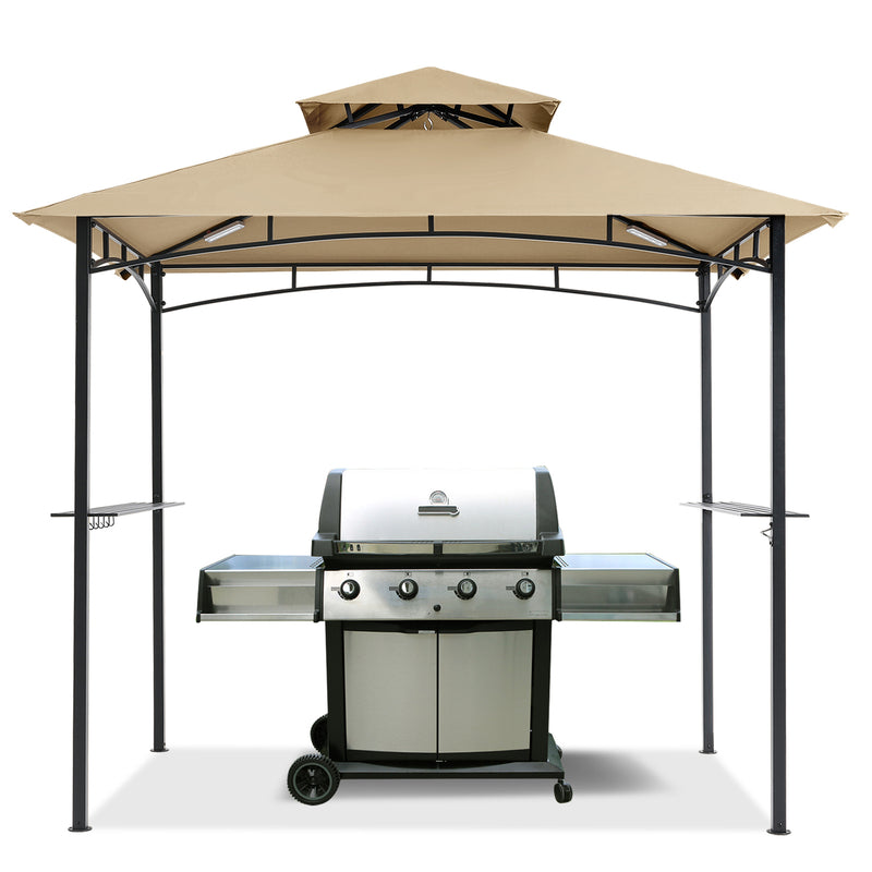 Load image into Gallery viewer, 8x5 Grill Gazebo Outdoor BBQ Gazebo Canopy with 2 LED Lights