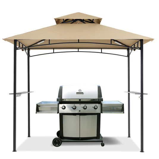 8x5 Grill Gazebo Outdoor BBQ Gazebo Canopy with 2 LED Lights