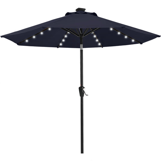 MASTERCANOPY Patio Umbrella with 32 Solar LED Lights 6&8 Ribs