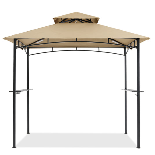 8x5 Grill Gazebo Outdoor BBQ Gazebo Canopy with 2 LED Lights