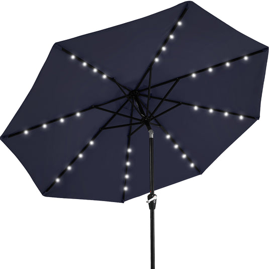 MASTERCANOPY Patio Umbrella with 32 Solar LED Lights 6&8 Ribs