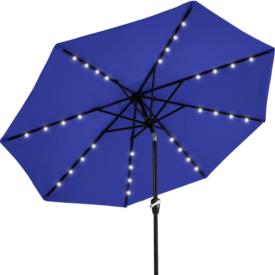 MASTERCANOPY Patio Umbrella with 32 Solar LED Lights 6&8 Ribs