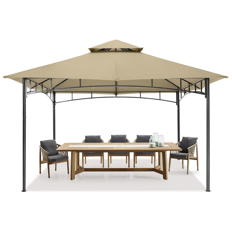 Load image into Gallery viewer, 9x9/10x12/11x11 Outdoor Garden Patio Gazebo with Stable Steel Farme