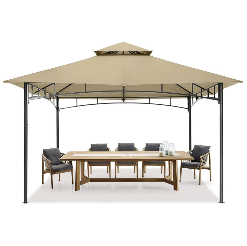 Load image into Gallery viewer, 10x12/11x11 Outdoor Garden Patio Gazebo with Stable Steel Farme-CA