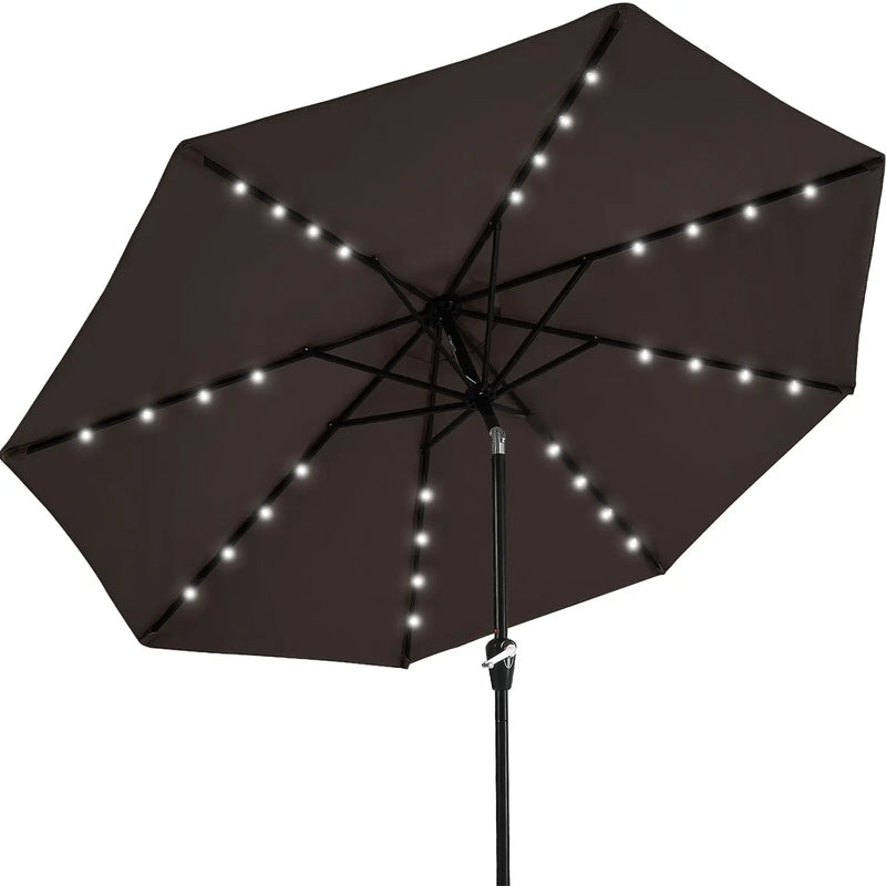 Load image into Gallery viewer, MASTERCANOPY Patio Umbrella with 32 Solar LED Lights 6/8 Ribs-CA