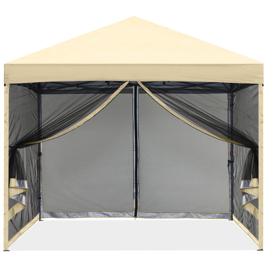 Leisure Sports Pop‑up Easy Setup Outdoor Canopy with Netting Screen Walls – 8x8, 10x10