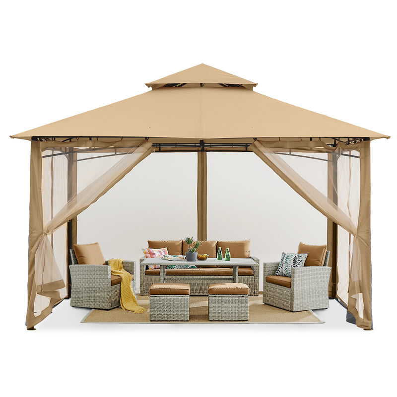 Load image into Gallery viewer, 8x8/10x10/10x12 Outdoor Garden Patio Gazebo with Netting Walls
