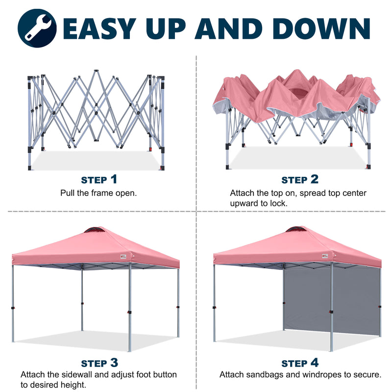 Load image into Gallery viewer, Leisure Sports Durable Pop-Up Canopy Tent with Sidewall - 8x8, 10x10