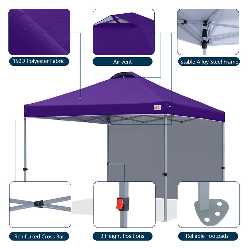 Load image into Gallery viewer, Leisure Sports Durable Pop-Up Canopy Tent with Sidewall - 8x8, 10x10