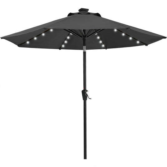 MASTERCANOPY Patio Umbrella with 32 Solar LED Lights 6&8 Ribs