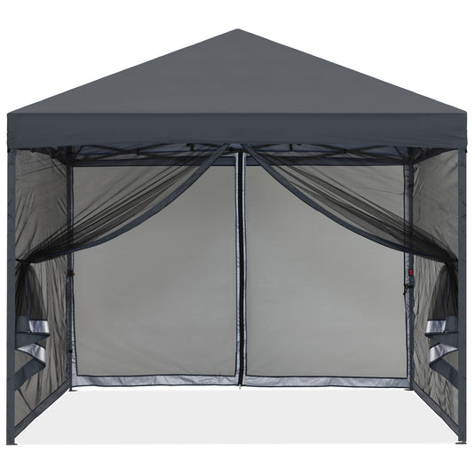 Leisure Sports Pop‑up Easy Setup Outdoor Canopy with Netting Screen Walls – 8x8, 10x10