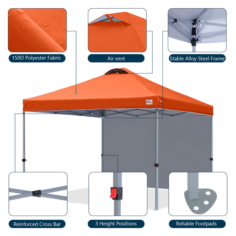 Load image into Gallery viewer, Leisure Sports Durable Pop-Up Canopy Tent with Sidewall - 8x8, 10x10