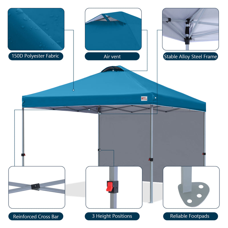 Load image into Gallery viewer, Leisure Sports Durable Pop-Up Canopy Tent with Sidewall - 8x8, 10x10