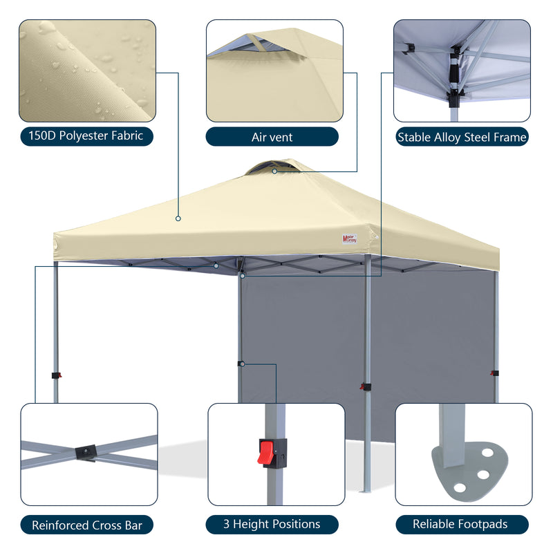 Load image into Gallery viewer, Leisure Sports Durable Pop-Up Canopy Tent with Sidewall - 8x8, 10x10