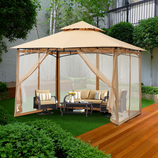 8x8/10x10/10x12 Outdoor Garden Patio Gazebo with Netting Walls