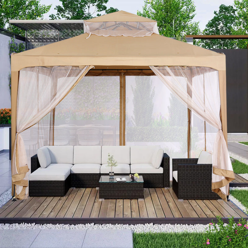 Load image into Gallery viewer, 10x10 Outdoor Patio Pop up Gazebo with Netting Walls